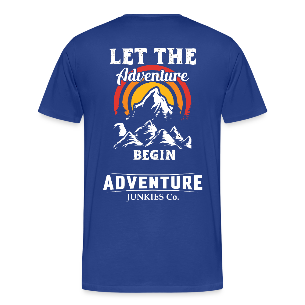 Men’s Premium T-Shirt Let The Adventure Begin Design - royal blue