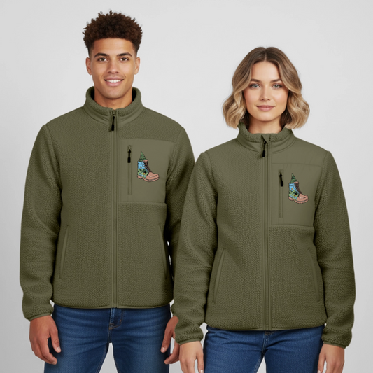 RELAXED FIT Unisex sherpa jacket - khaki