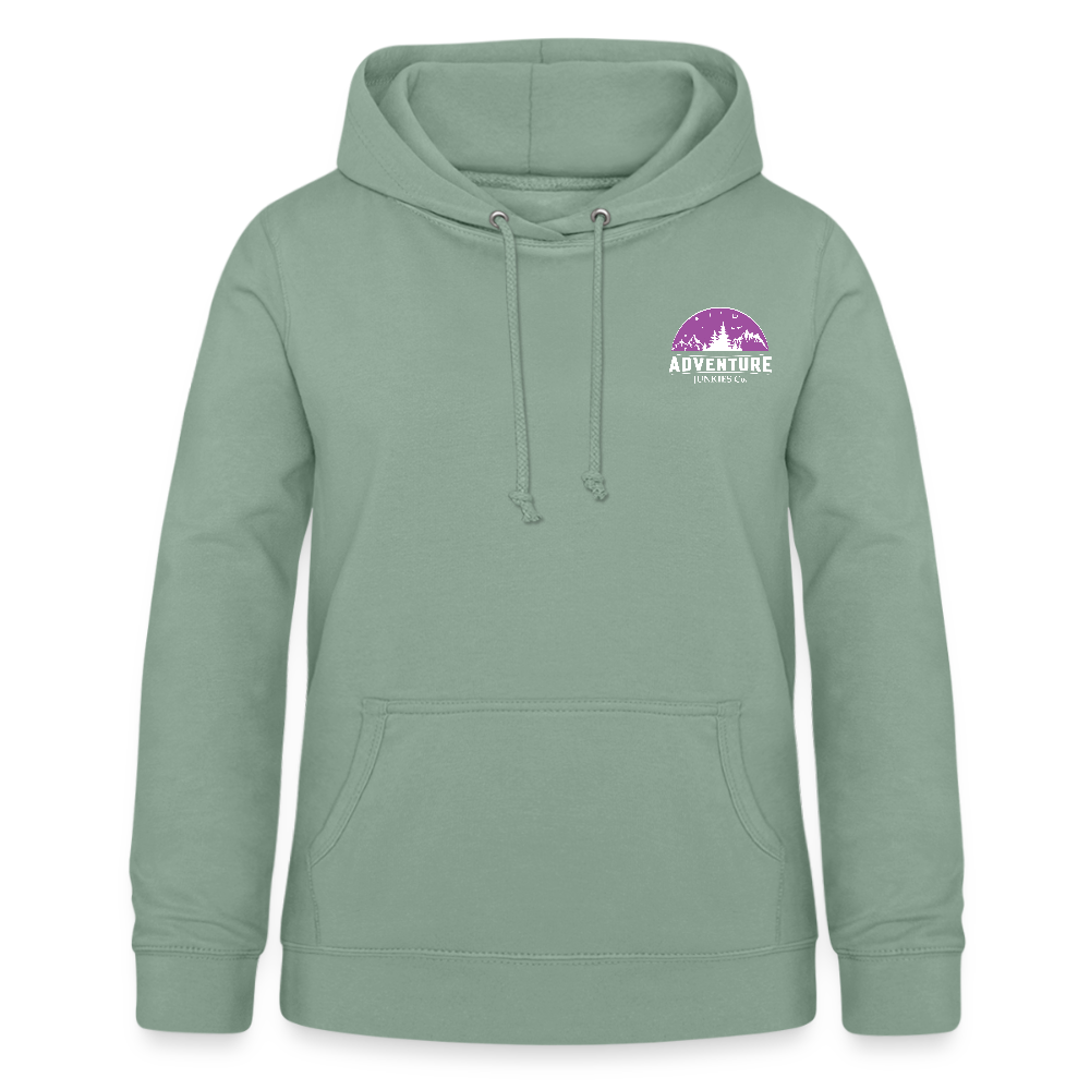 Women's Hoodie Purple Logo Design - steel green
