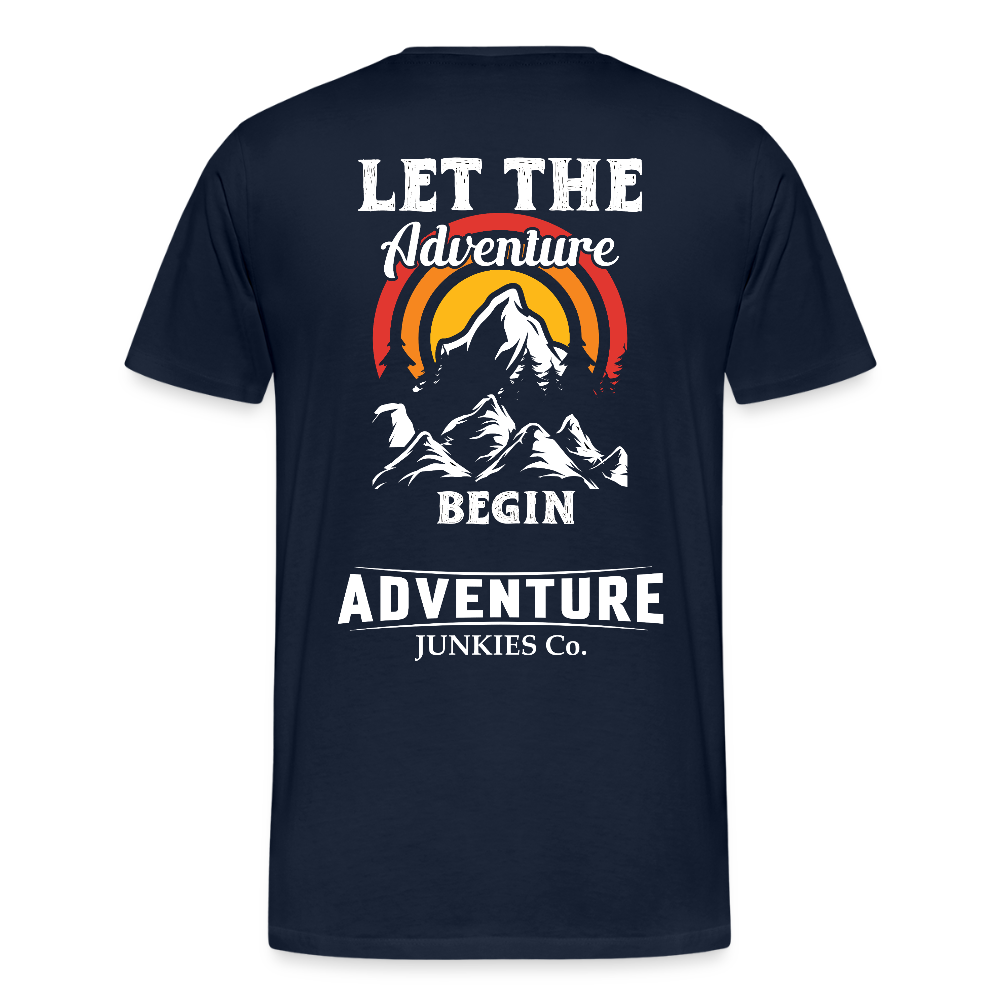 Men’s Premium T-Shirt Let The Adventure Begin Design - navy