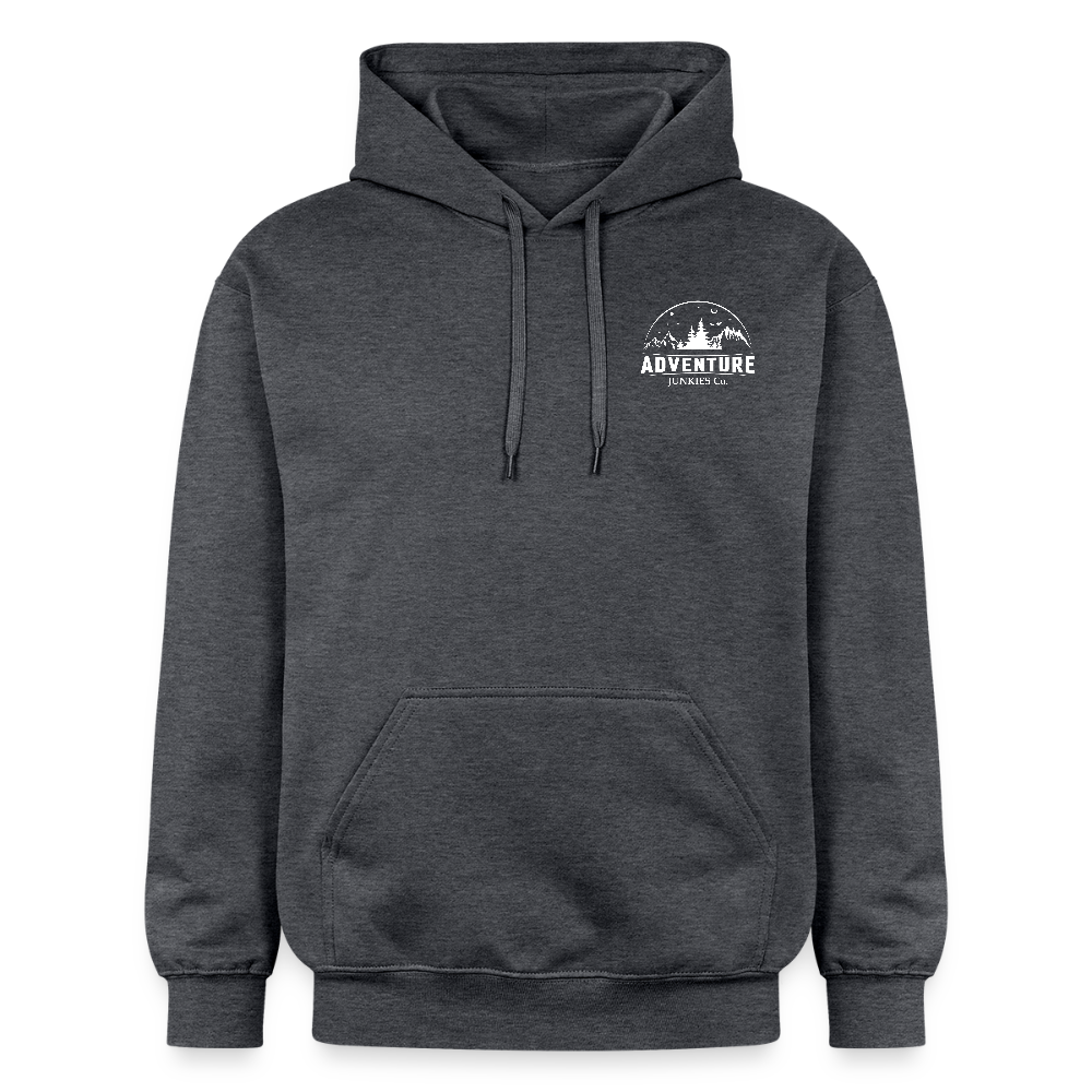 Unisex Midweight Hoodie Dark Heather Grey Not all who wonder Design - dark heather grey