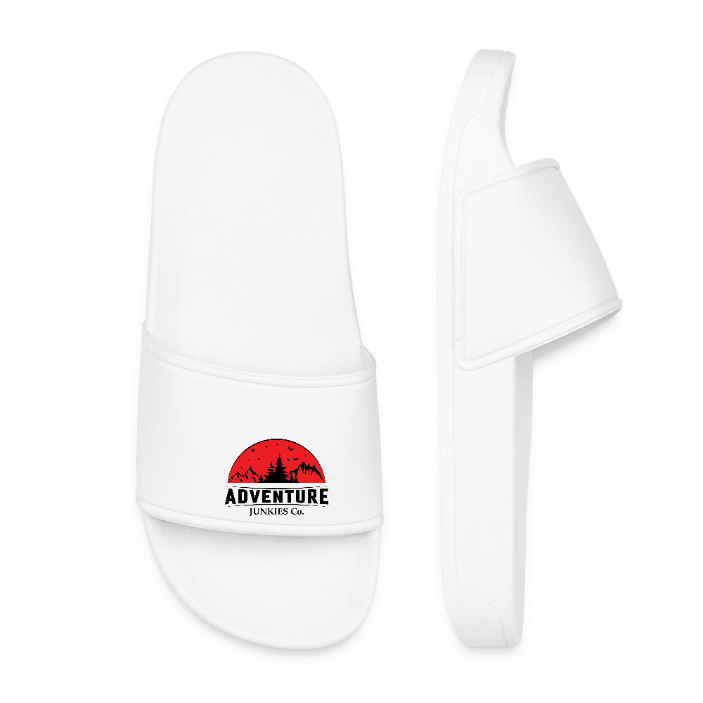 Women’s Pool Sliders Red Logo - white