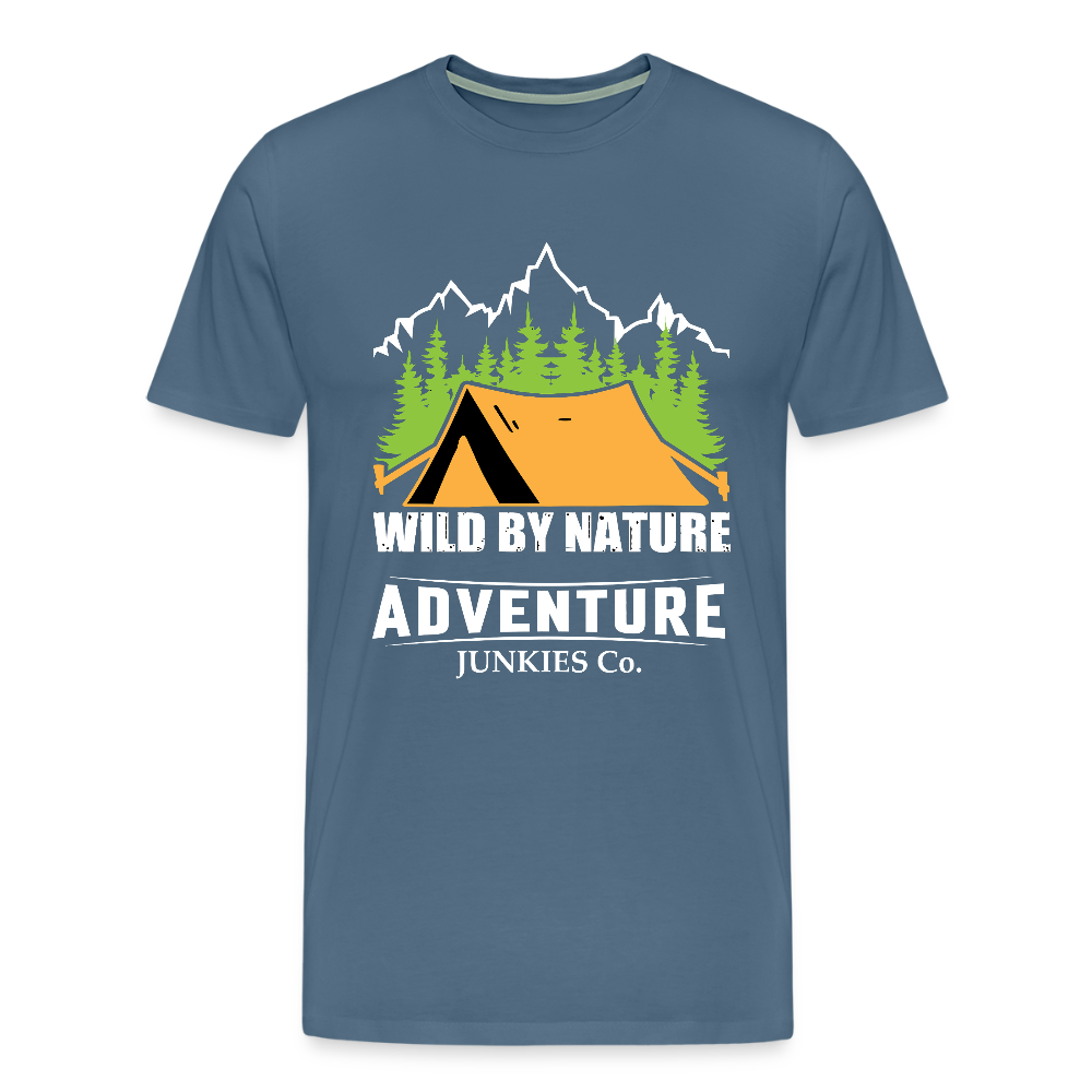 Men’s Premium T-Shirt Wild By Nature Design - steel blue