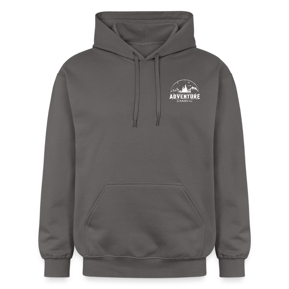 Unisex Midweight Hoodie Dark Grey Not all who wonder Design - dark grey