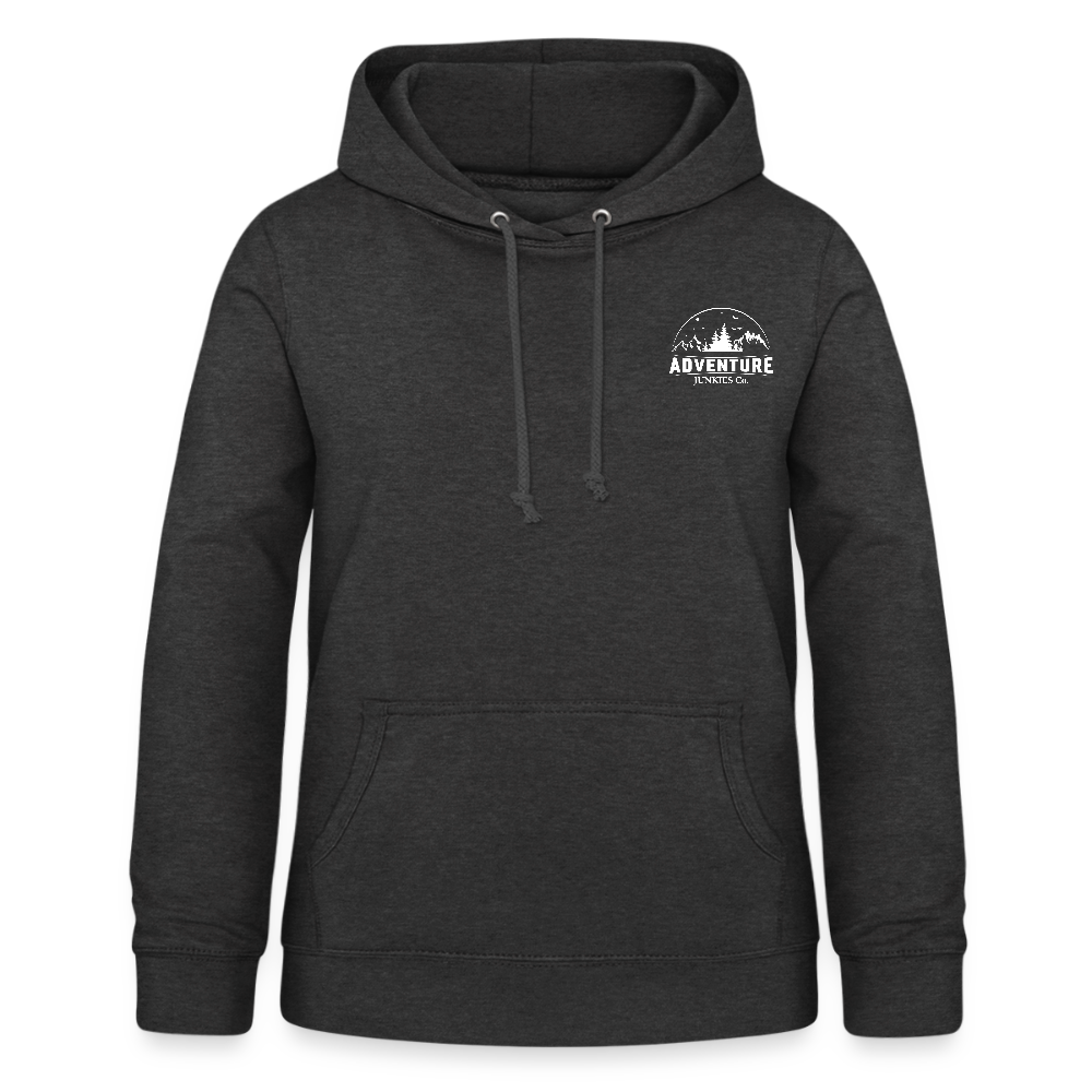 Women's Hoodie Pink Logo Design - charcoal grey
