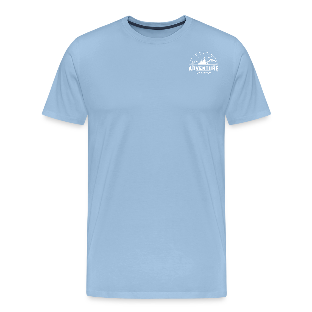 Men’s Premium T-Shirt Let The Adventure Begin Design - sky