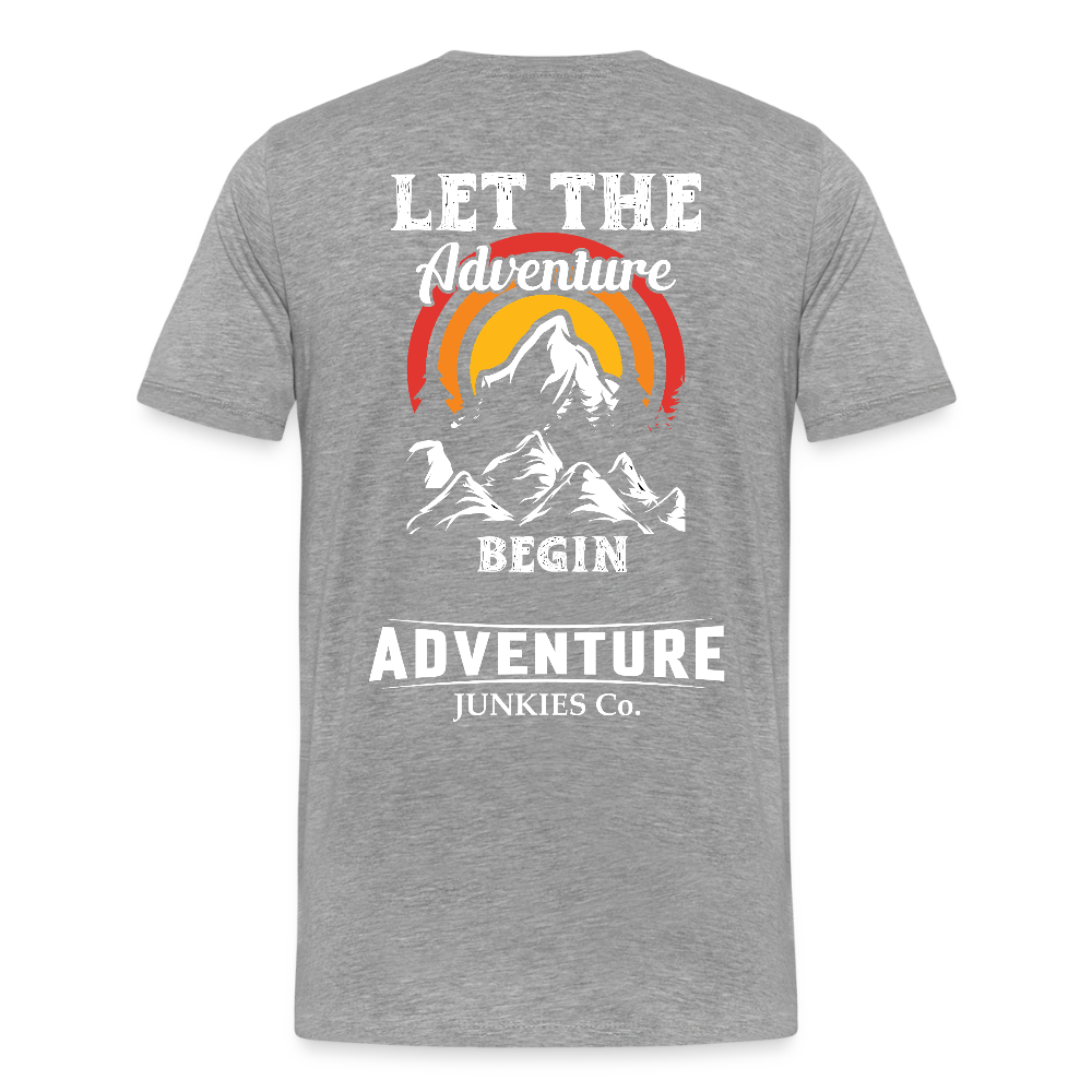 Men’s Premium T-Shirt Let The Adventure Begin Design - heather grey
