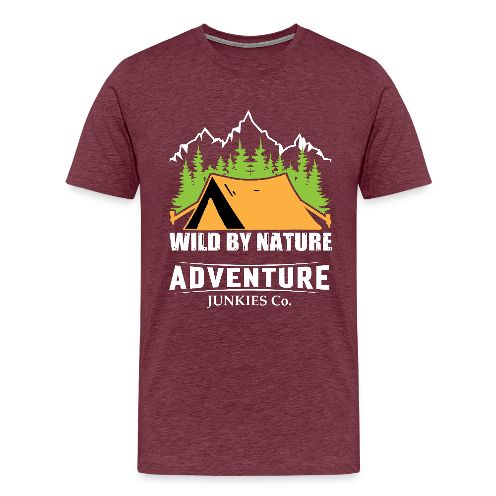 Men’s Premium T-Shirt Wild By Nature Design - heather burgundy