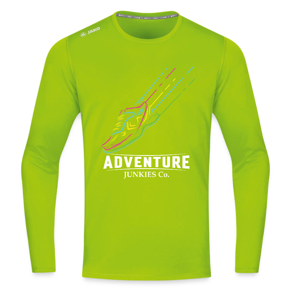 Long Sleeve Breathable Running Top - neon green