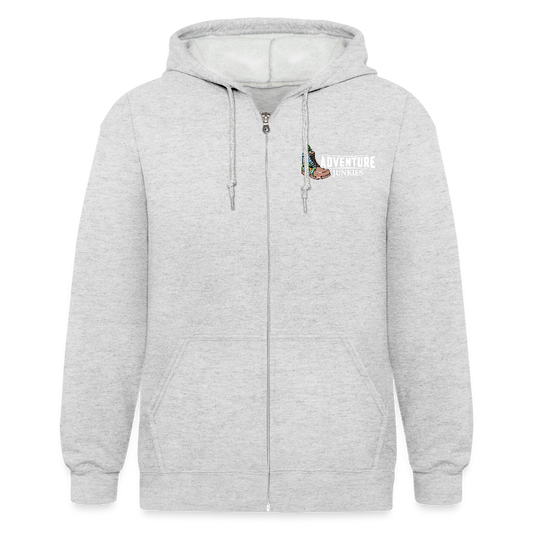 Adult Unisex Heavyweight Hooded Jacket {Customise Breed & Paw } - heather white