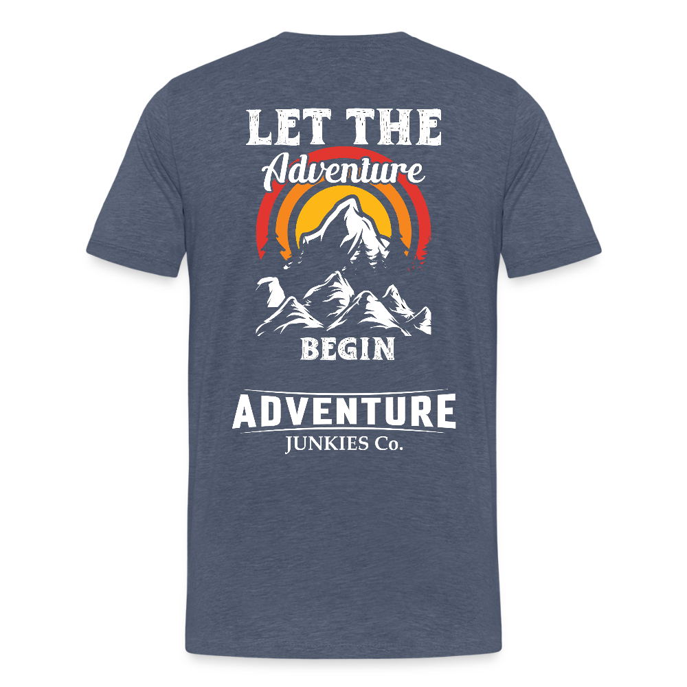 Men’s Premium T-Shirt Let The Adventure Begin Design - heather blue