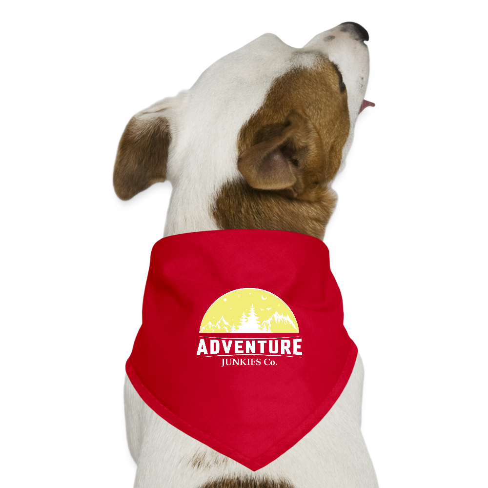 Dog Bandana Yellow White Logo - red