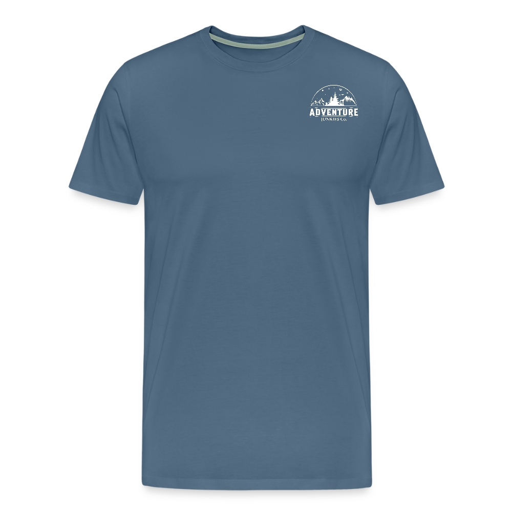 Men’s Premium T-Shirt Let The Adventure Begin Design - steel blue