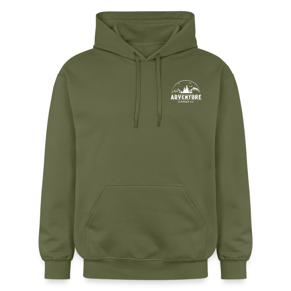 Unisex Midweight Hoodie Military Green Not all who wonder Design - military green