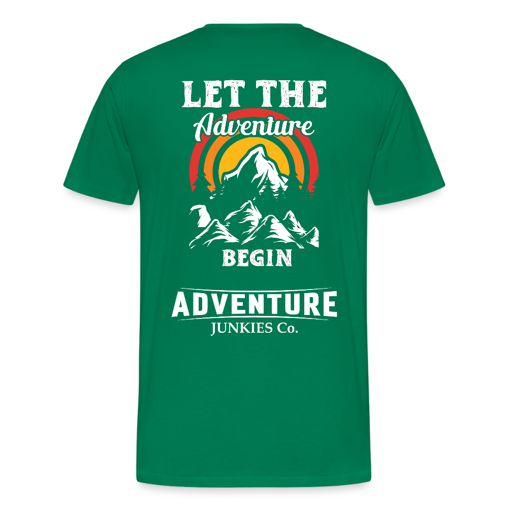 Men’s Premium T-Shirt Let The Adventure Begin Design - kelly green