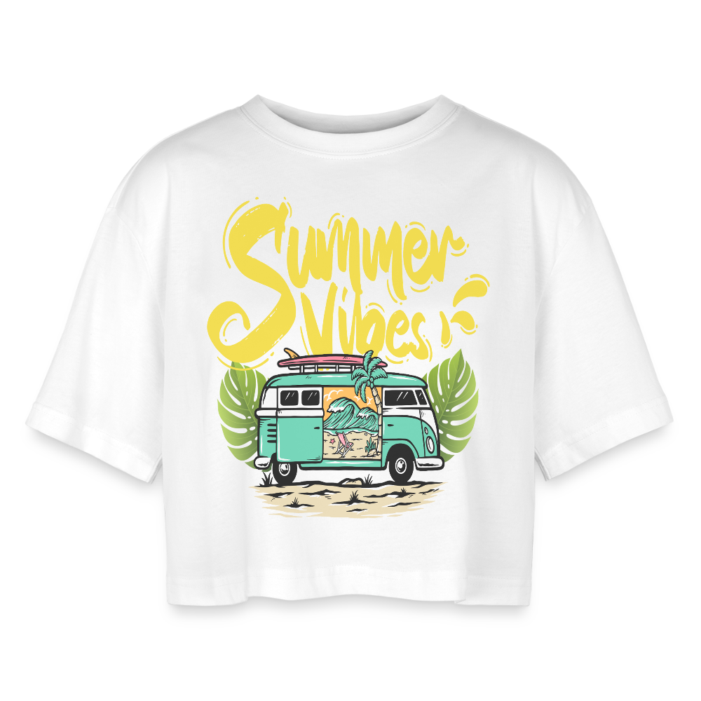 Women’s Oversized Cropped T-Shirt - white