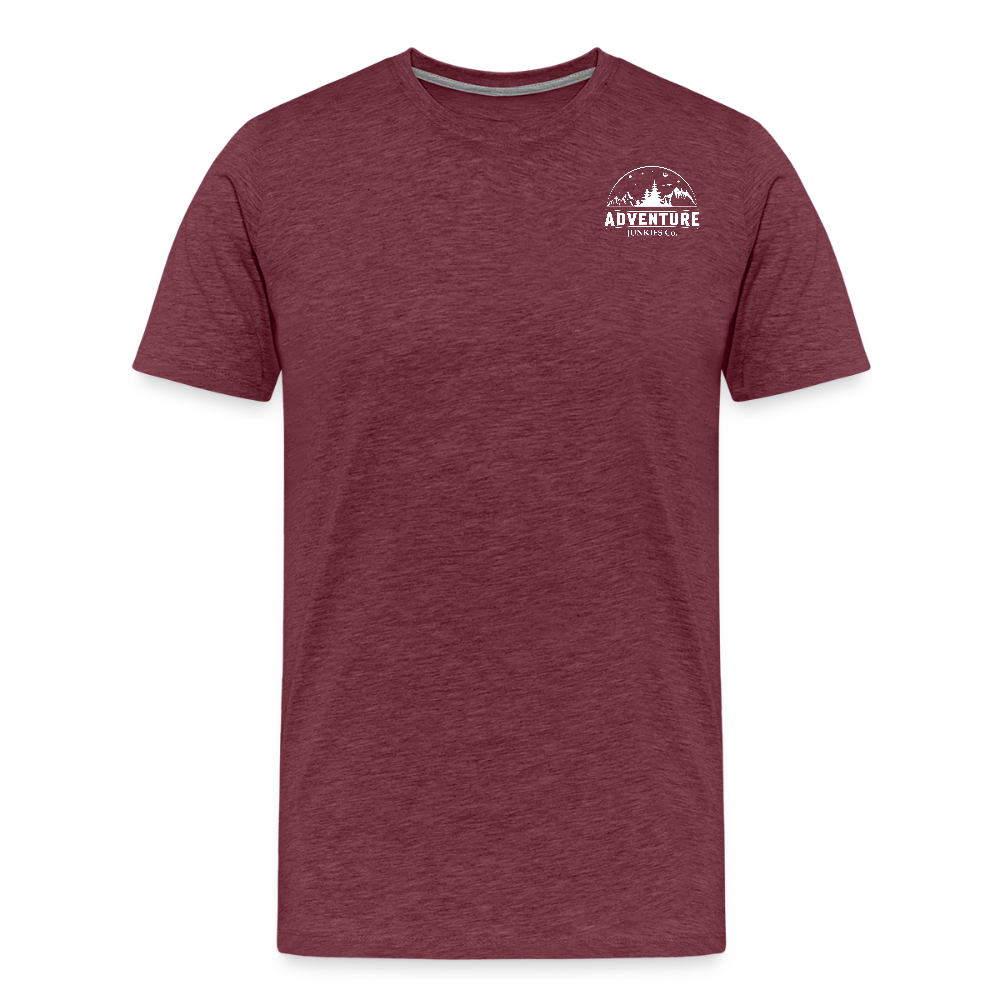 Men’s Premium T-Shirt Let The Adventure Begin Design - heather burgundy