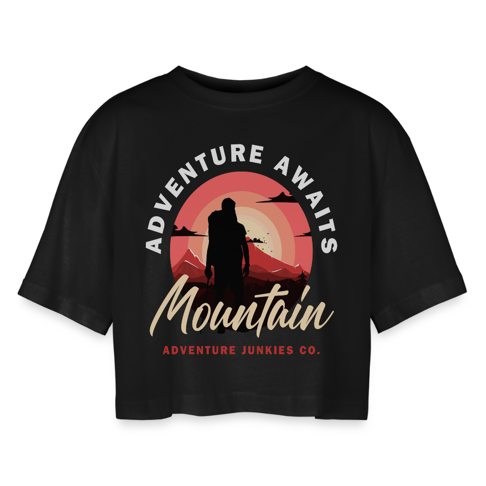 Women’s Oversized Cropped T-Shirt - black