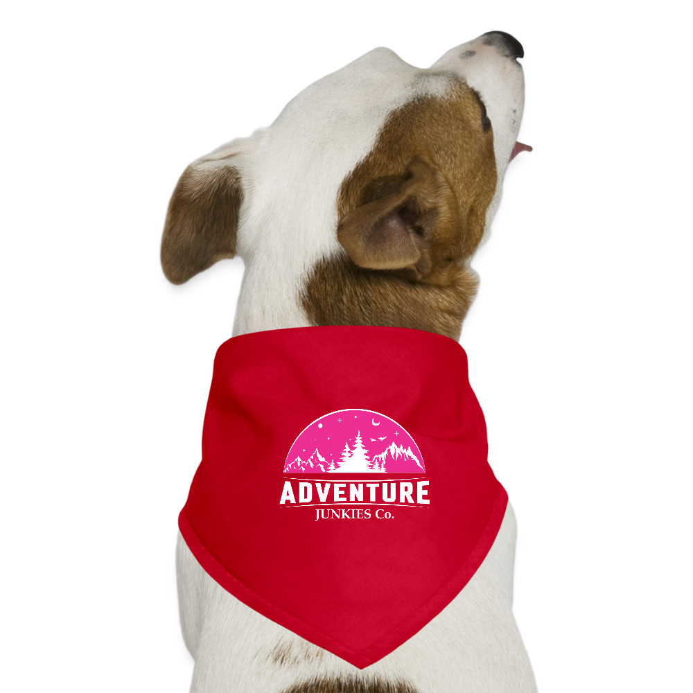 Dog Bandana Pink White Logo - red