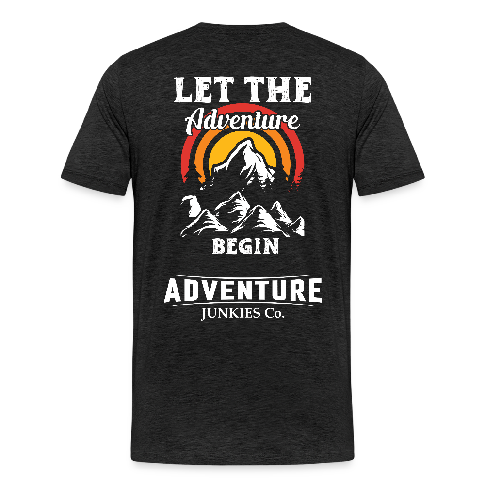 Men’s Premium T-Shirt Let The Adventure Begin Design - charcoal grey