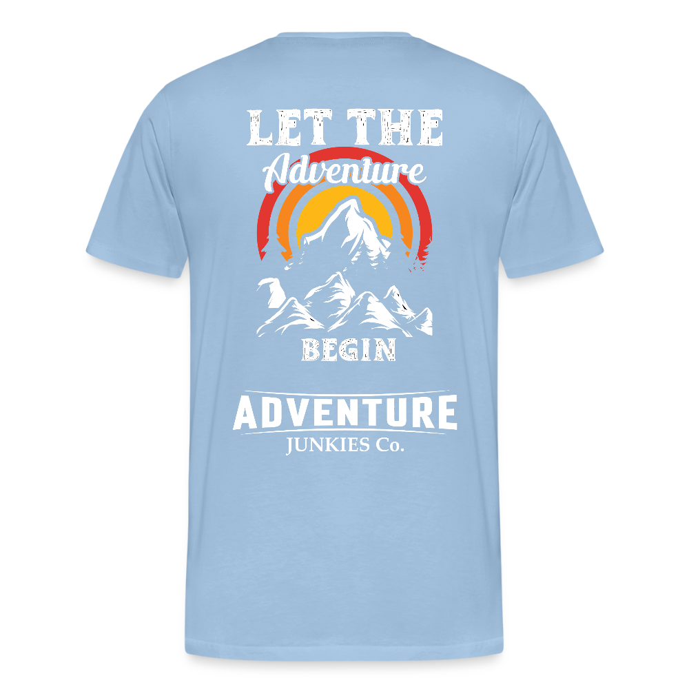 Men’s Premium T-Shirt Let The Adventure Begin Design - sky