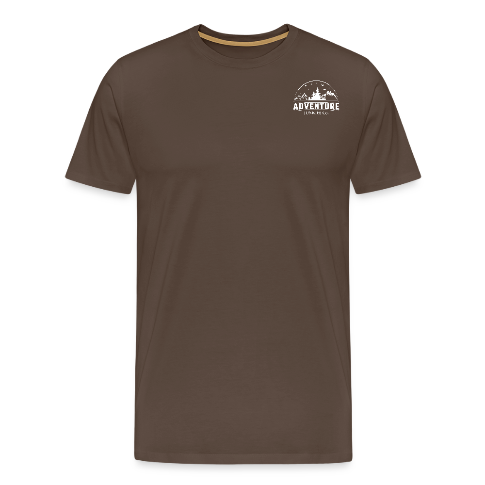 Men’s Premium T-Shirt Let The Adventure Begin Design - noble brown