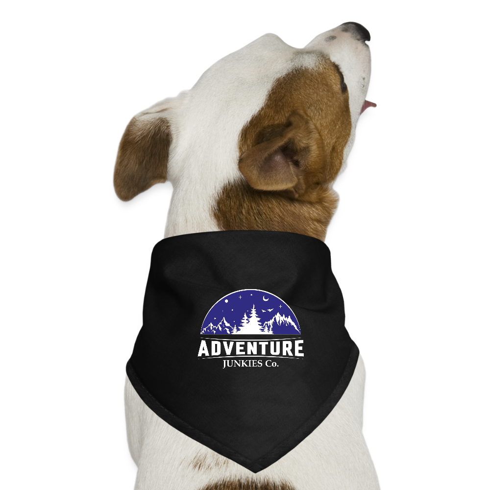 Dog Bandana Dark Blue Logo - black