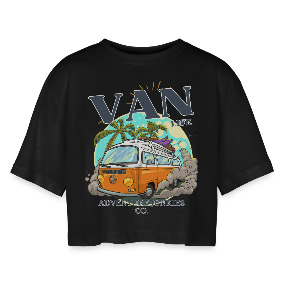 Women’s Oversized Cropped T-Shirt - black