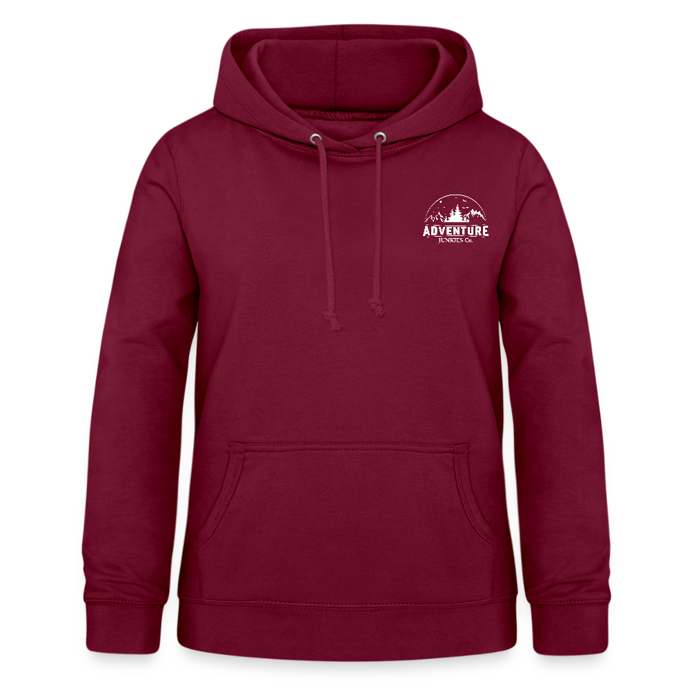 Women's Hoodie Pink Logo Design - bordeaux