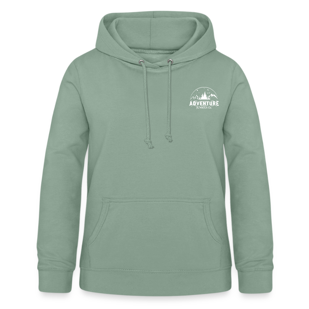 Women's Hoodie Pink Logo Design - steel green