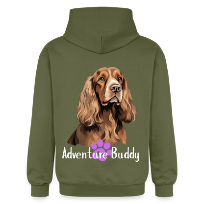 Adult  Unisex  Midweight Hoodie  {Customise Breed & Paw} - military green