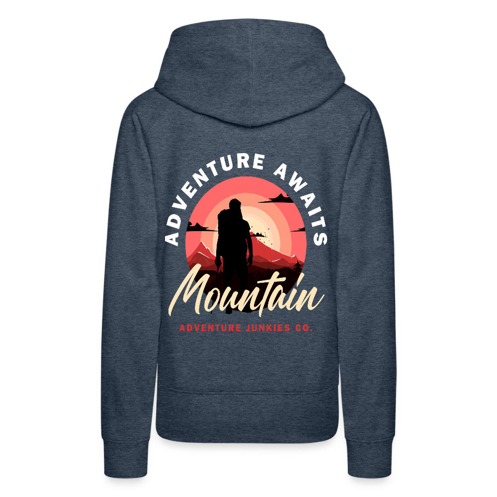 Women’s Premium Hiking/Walking Hoodie - heather denim