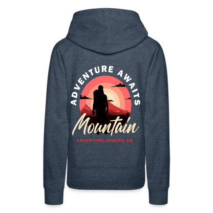 Women’s Premium Hiking/Walking Hoodie - heather denim