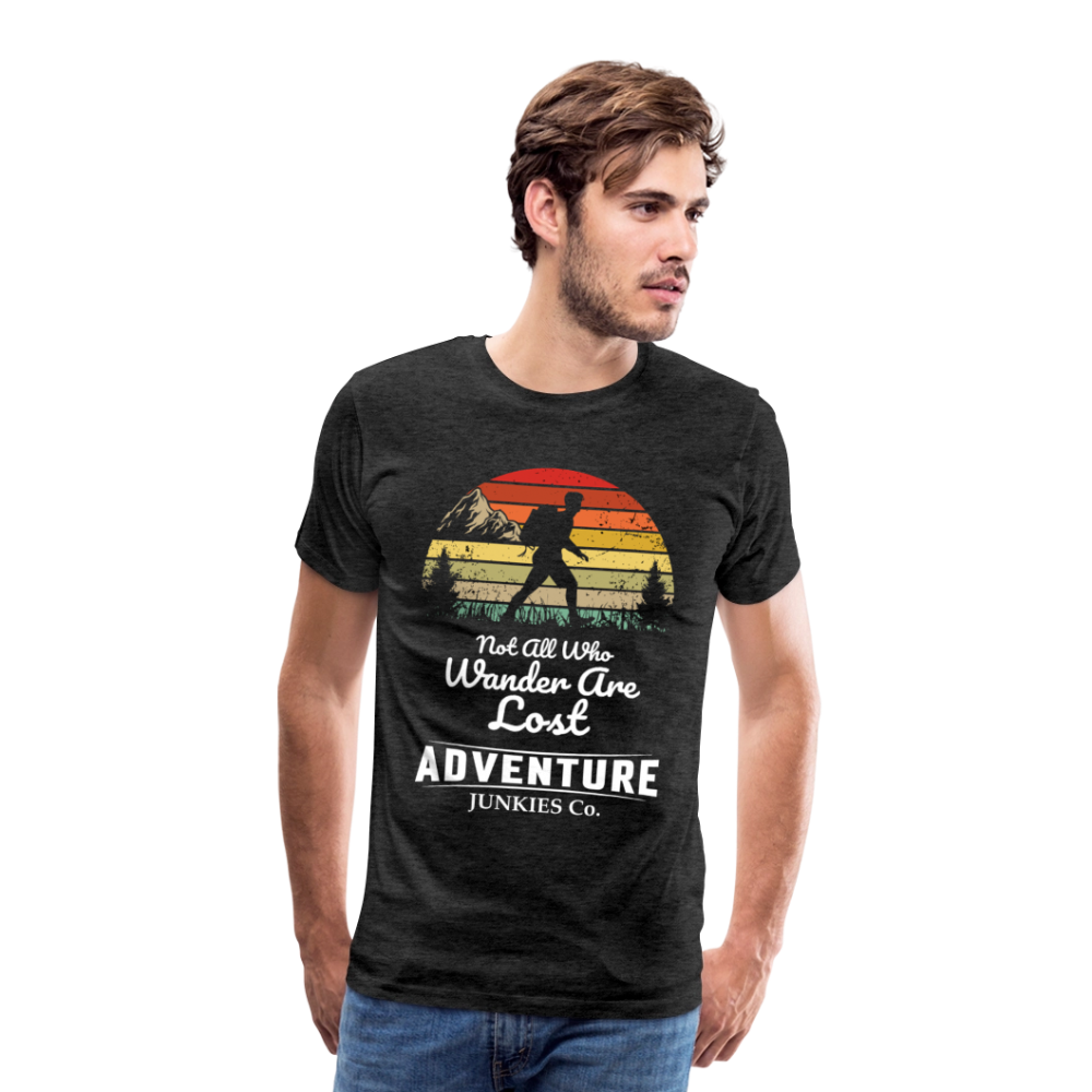 Men’s T-Shirt Front Design Not All that Wander - charcoal grey