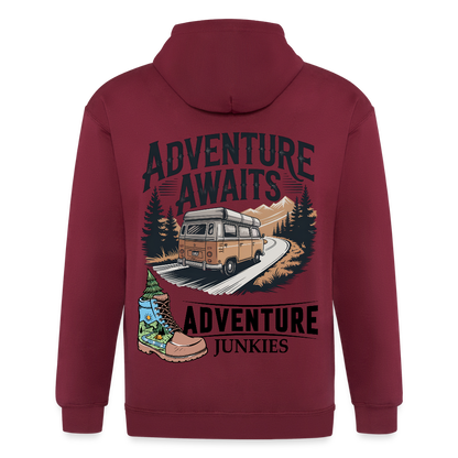 Unisex Heavyweight Hooded Jacket - maroon