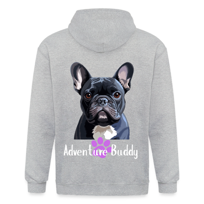 Adult Unisex Heavyweight Hooded Jacket  {Customise Breed & Paw } - heather grey