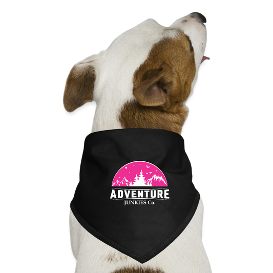 Dog Bandana Pink White Logo - black