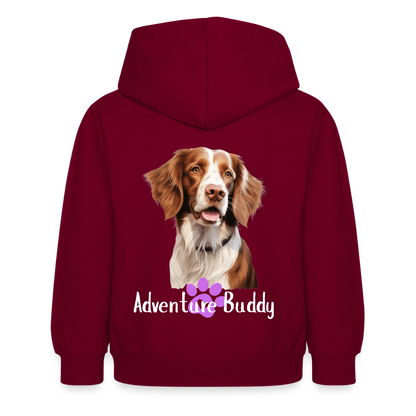 Children's Unisex  Hoodie { Customise Breed & Paw } - bordeaux