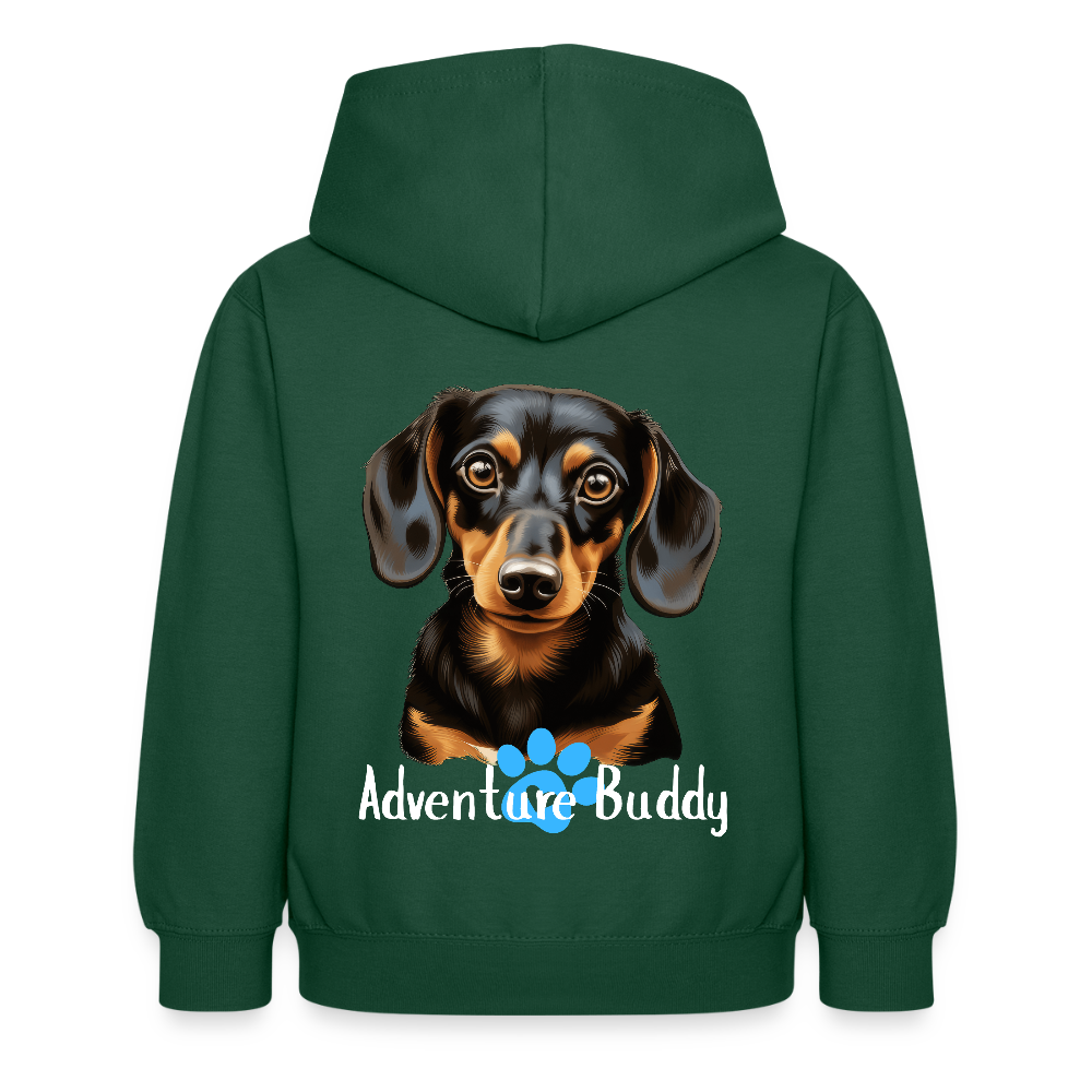 Children's Unisex Hoodie  {Customise Breed & Paw } - bottle green