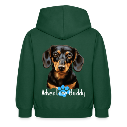 Children's Unisex Hoodie  {Customise Breed & Paw } - bottle green