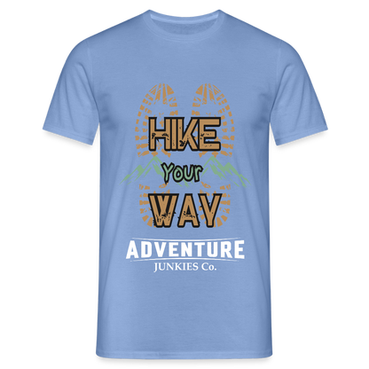 Men's Hiking & Walking T-Shirt - carolina blue