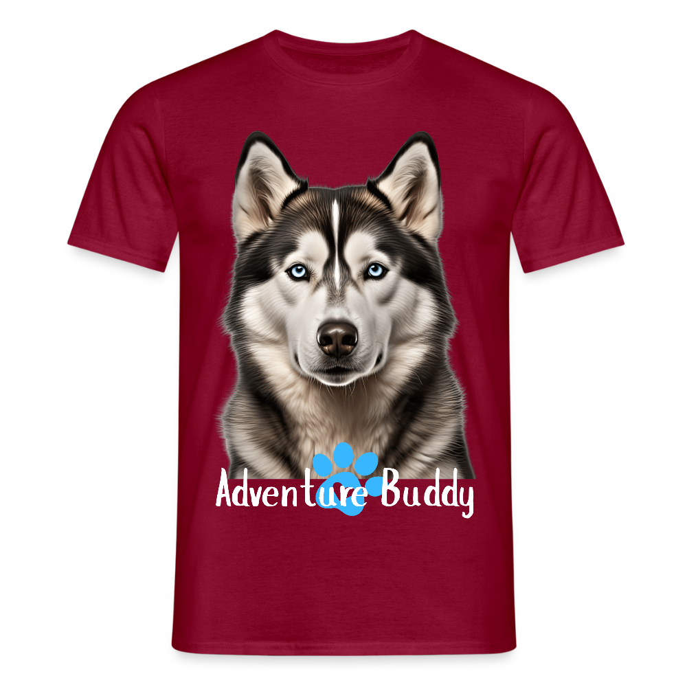 Men's T-Shirt  {Customise Breed & Paw } - brick red