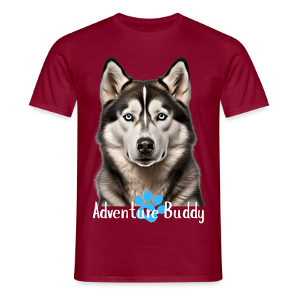 Men's T-Shirt  {Customise Breed & Paw } - brick red