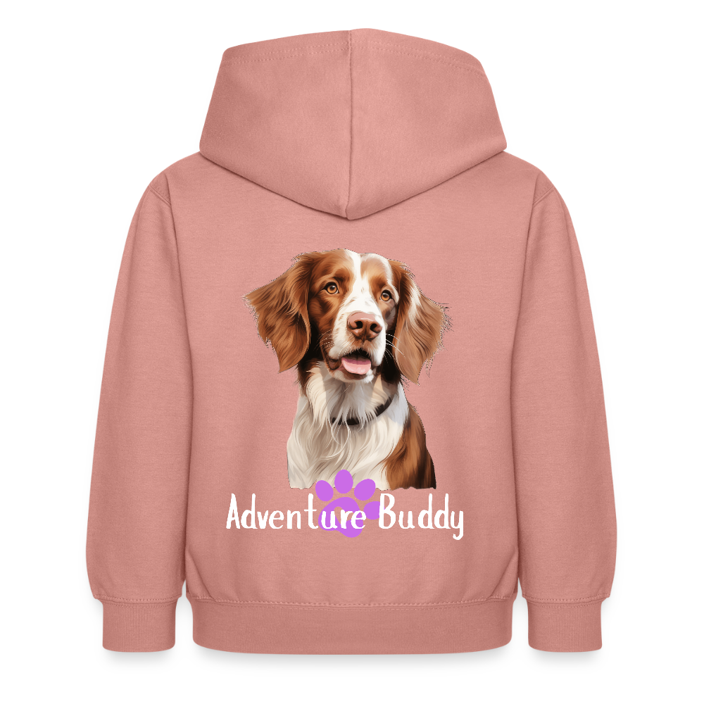 Children's Unisex  Hoodie { Customise Breed & Paw } - dusky rose