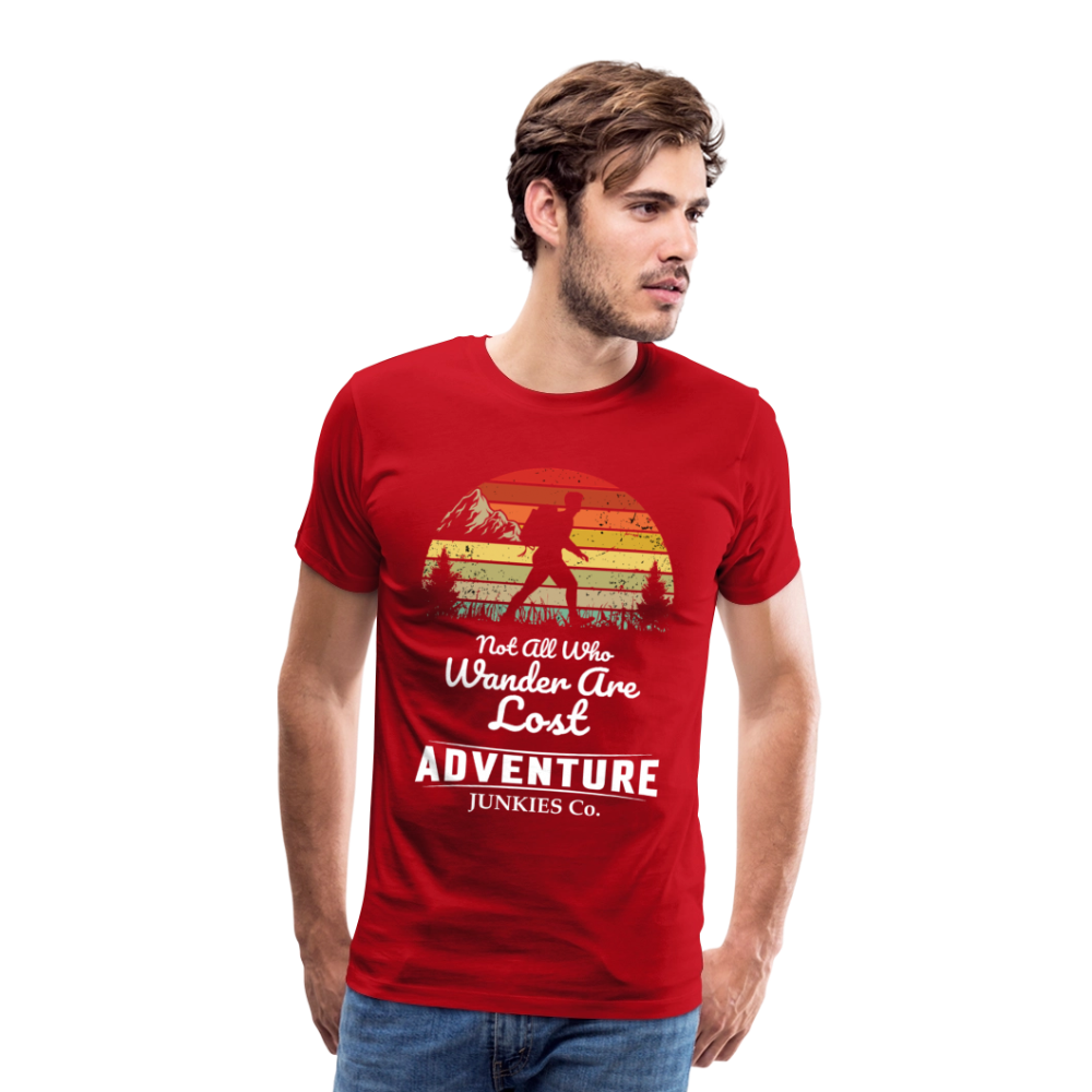 Men’s T-Shirt Front Design Not All that Wander - red