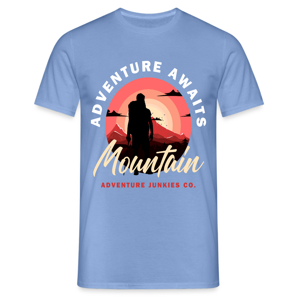 Men's Hiking & Walking T-Shirt - carolina blue