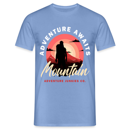 Men's Hiking & Walking T-Shirt - carolina blue