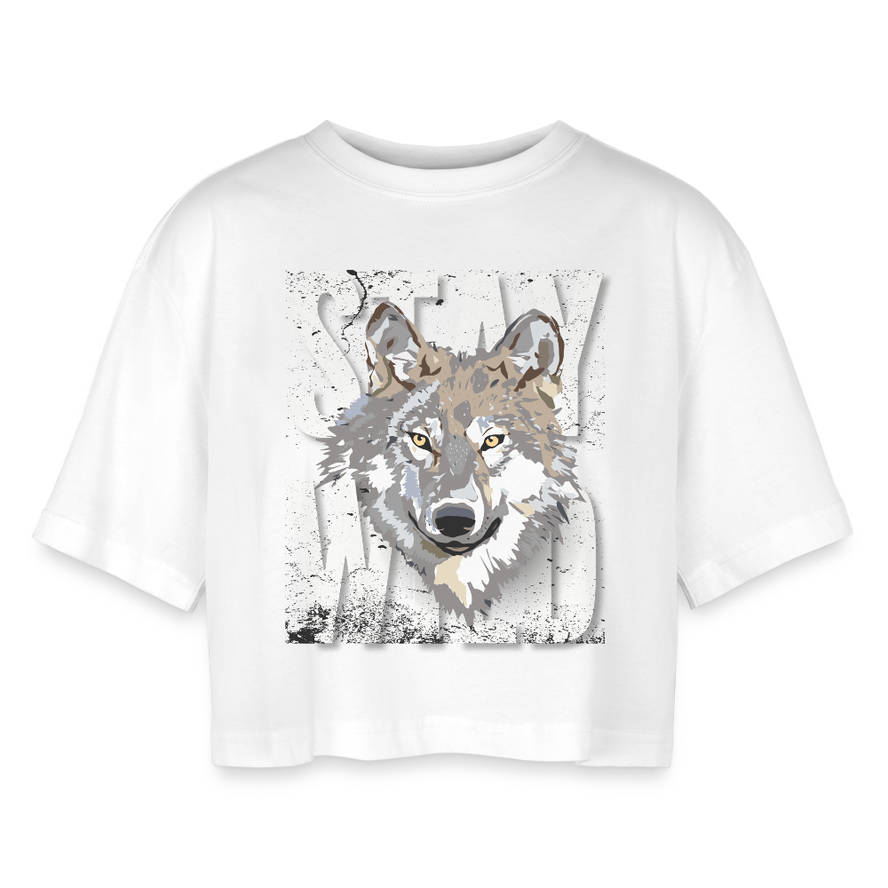 Women’s Oversized Cropped T-Shirt - white