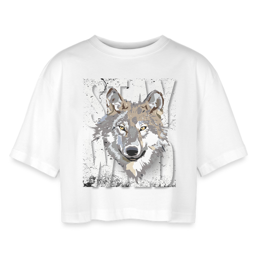 Women’s Oversized Cropped T-Shirt - white