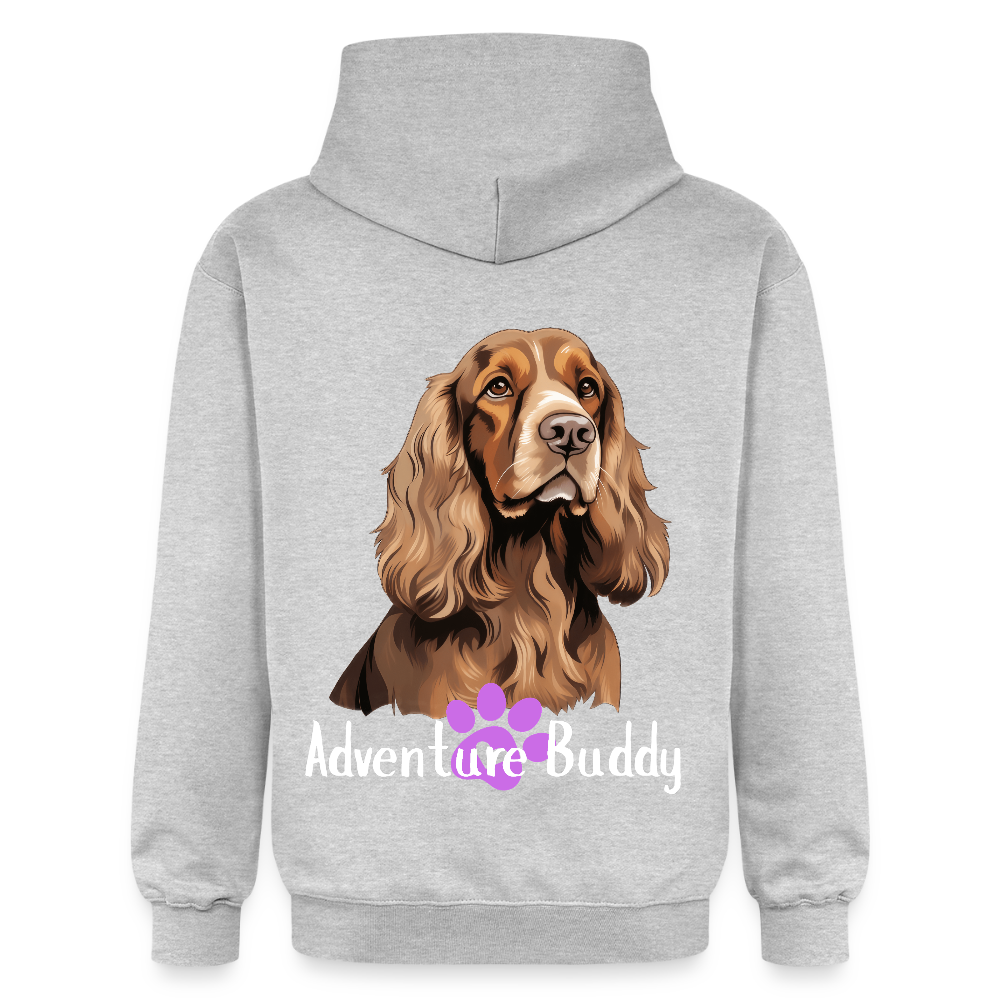 Adult  Unisex  Midweight Hoodie  {Customise Breed & Paw} - light heather grey